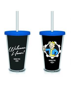 Fallout "Welcome Home" Vault-Tec (Black) 18oz. Travel Cup with Straw