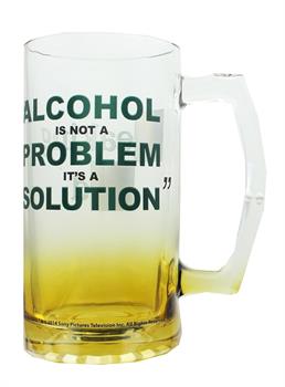 Breaking Bad "Alcohol Is Not A Problem, Itâ€™s A Solution" Glass Beer Mug