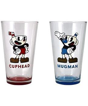Cuphead and Mugman 16oz Pint Glass Set of 2
