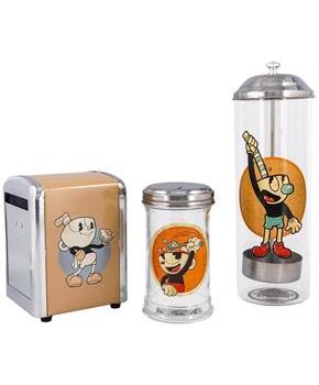 Cuphead Retro Diner Set - Napkin Dispenser/ Sugar Shaker/ Straw Canister