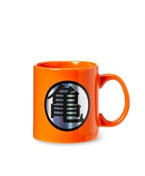 Dragon Ball Z Kame Kanji & Logo Orange Ceramic Mug | Large Cup Holds 20 Ounces