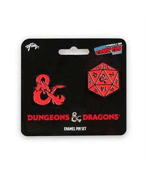 Dungeons & Dragons D20 Die and Ampersand Exclusive Enamel Pin Set