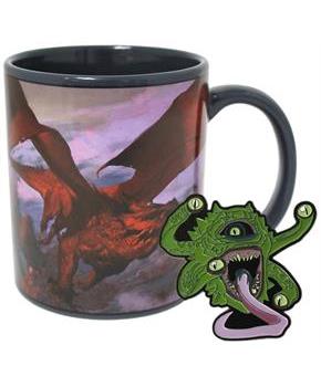 Dungeons and Dragons Red Dragon Mug & Gazer Beholder Pin