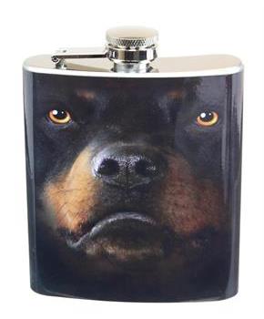 Rottweiler Face 7oz Flask