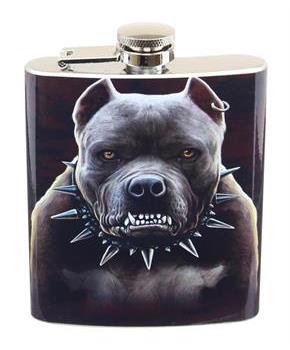 Growling Pitbull 7oz Flask