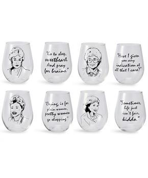 The Golden Girls Stemless Wine Glass Collectible Set of 4| Each Holds 16 Ounces
