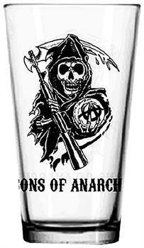 Sons of Anarchy Logo Clear Pint Glass