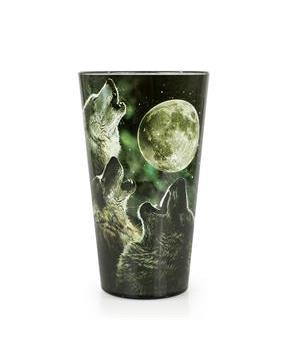 Wolf Pack Howling At The Moon 16oz Pint Glass