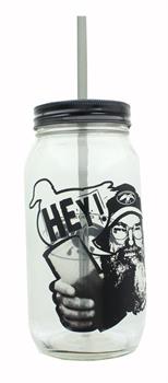 Duck Commander Hey Si Clear Mason Jar w/ Straw