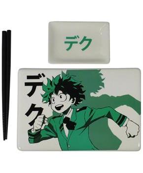 My Hero Academia Deku Sushi Plate Set | Sushi Plate, Soy Sauce Dish, & Chopsticks