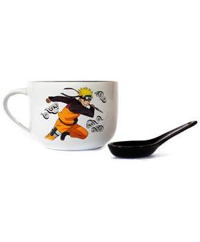 Naruto Anime Ceramic Ramen Soup Mug with Spoon - Awesome 20 oz Coffee Cup for Office