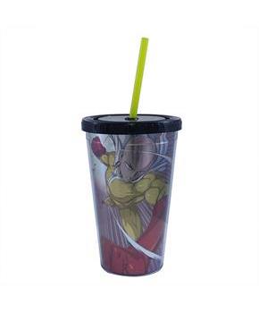 One Man Punch Foil Print Saitama 16oz Carnival Cup w/ Straw & Lid