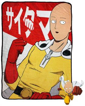 One-Punch Man 45 x 60 Inch Fleece Throw Blanket & Sticker
