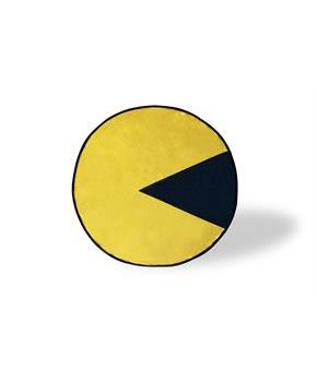 Pac-Man Video Game Character Large Round Fleece Throw Blanket | 60-Inch Diameter