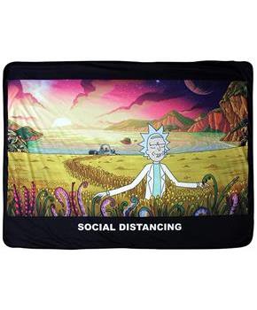 Rick and Morty Social Distancing 45 x 60 Inch Fleece Throw Blanket
