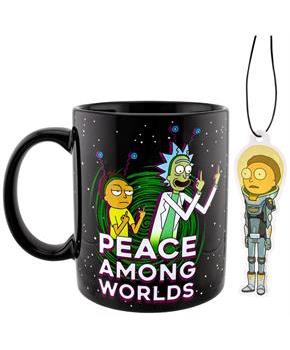 Rick and Morty "Peace Among Worlds" 16 Ounce Mug & Air Freshener Set