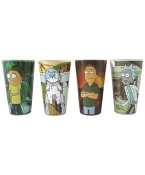 Rick and Morty 16 Ounce Pint Glass Set of 4 | Rick | Morty | Jerry | Snuffles