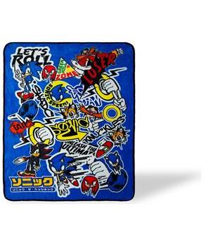 Sonic The Hedgehog Sticker Bomb Fleece Throw Blanket | 45 x 60 Inch Cozy Blanket