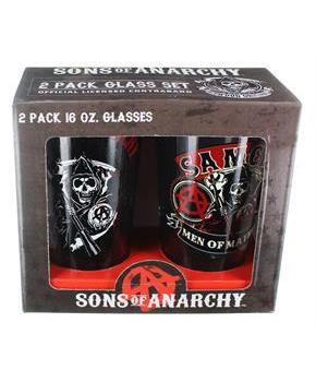 Sons of Anarchy Mayhem 16oz Pint Glasses, Set of 2