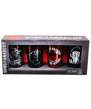 Sons of Anarchy Foil Print Pint Glasses, Set of 4