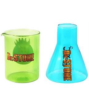 Dr. Stone Senku and E=mc2 3oz Beaker Mini Glass Set of 2