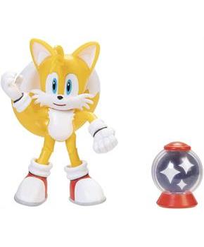Sonic the Hedgehog 4 Inch Action Figure | Tails w/ Invincible Item Box