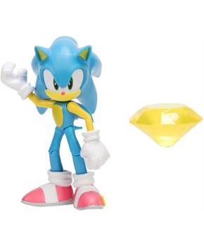 Sonic the Hedgehog 4 Inch Figure | Modern Sonic with Yellow Chaos Emerald