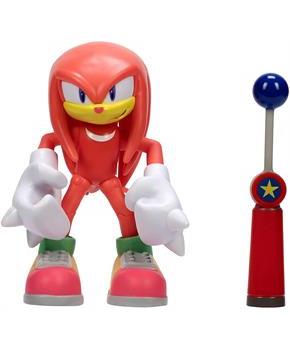 Sonic the Hedgehog 4 Inch Figure | Modern Knuckles with Blue Checkpoint