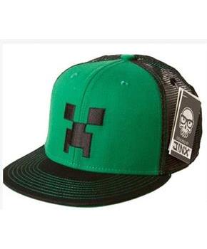 Minecraft Creeper Face Premium Snap Back Hat Green/Black