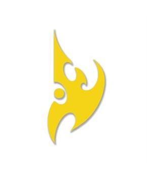 StarCraft II 5"x5" Die Cut Vinyl Decal Sticker: Protoss, Yellow