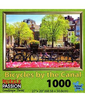 Bicycles By Canal 1000 Piece Landscape Jigsaw Puzzle
