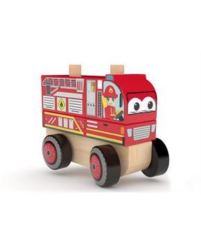 Jâ€™adore Fire Truck Wooden Stacking Toy