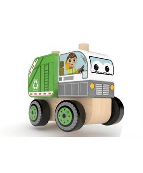 Jâ€™adore Garbage Truck Wooden Stacking Toy