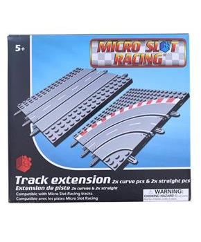 Micro Slot Racing 4-Piece Track Extension | 2 Curve | 2 Straight