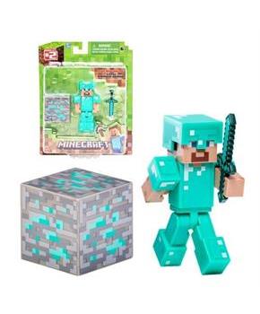 Minecraft 3" Diamond Steve Figure with Armor and Accessories