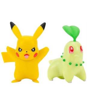 Pokemon 2 Inch Battle Figure 2 Pack | Chikorita & Pikachu