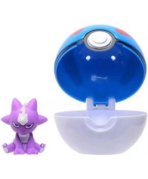 Pokemon Clip N Go Poke Ball Set | 2 Inch Toxel & Great Ball