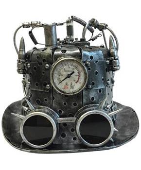 Steampunk Silver Top Hat Costume Accessory