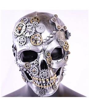 Steampunk Silver Skull Adult Costume Mask