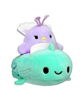 Squishville Mini Squishmallow Plush | Elina the Peacock in Vehicle