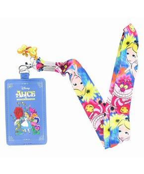 Disney Alice In Wonderland Lanyard with Cardholder and Charm