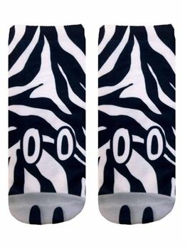 Zebra Photo Print Ankle Socks