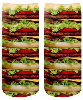 Stacked Hamburgers Photo Print Crew Socks