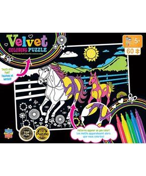Horse and Pony Velvet Coloring 60 Piece Jigsaw Puzzle