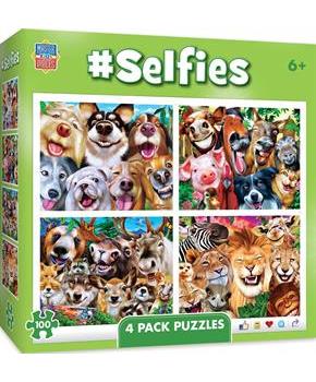 Selfies 4-Pack 100 Piece Jigsaw Puzzles