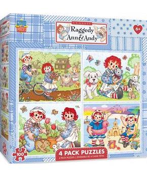 Raggedy Ann 4-Pack 100 Piece Jigsaw Puzzles