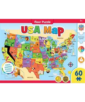 USA Map 60 Piece Giant Floor Jigsaw Puzzle