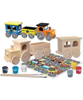 Works of Ahhh Choo Choo Train Set Wood Painting Kit