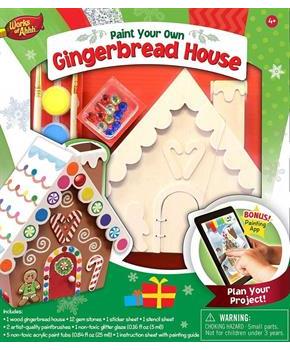 Works of Ahhh Holiday Gingerbread House Wood Painting Kit