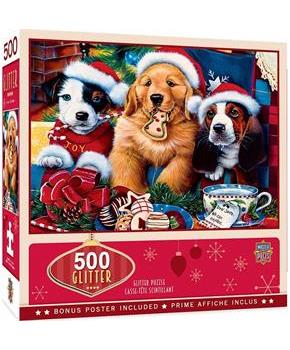 Santa Paws 500 Piece Glitter Jigsaw Puzzle